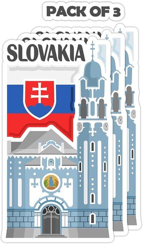 Slovakia Souvenir Stickers 3-Pack - Handmade Travel Collectible Decals - Flag & Landmark Design (3" Wide (Medium)) in Saudi Arabia