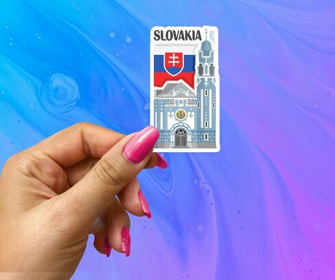 Slovakia Souvenir Stickers 3-Pack - Handmade Travel Collectible Decals - Flag & Landmark Design (3" Wide (Medium)) in Saudi Arabia