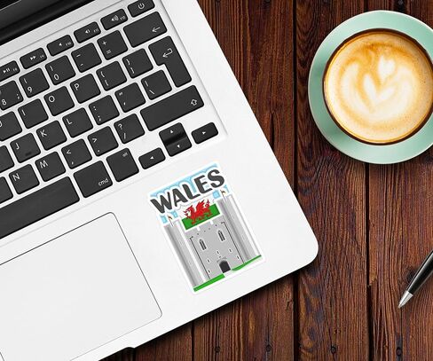 Wales Souvenir Stickers 3-Pack - Handmade Travel Collectible Decals - Flag & Landmark Design (3" Wide (Medium)) in Saudi Arabia
