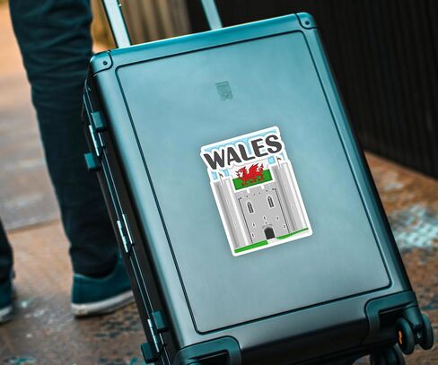 Wales Souvenir Stickers 3-Pack - Handmade Travel Collectible Decals - Flag & Landmark Design (3" Wide (Medium)) in Saudi Arabia