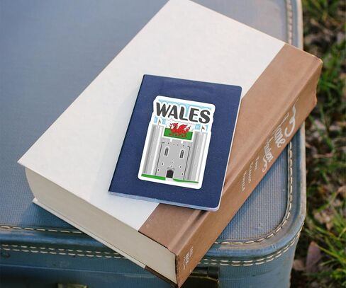 Wales Souvenir Stickers 3-Pack - Handmade Travel Collectible Decals - Flag & Landmark Design (3" Wide (Medium)) in Saudi Arabia