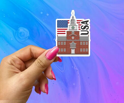 United States of America Souvenir Stickers 3-Pack - Handmade Travel Collectible Decals - Flag & Landmark Design (3" Wide (Medium)) in Saudi Arabia