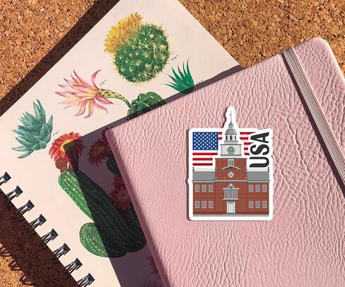 United States of America Souvenir Stickers 3-Pack - Handmade Travel Collectible Decals - Flag & Landmark Design (3" Wide (Medium)) in Saudi Arabia