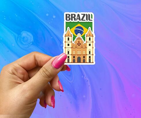 Brazil Souvenir Stickers 3-Pack - Handmade Travel Collectible Decals - Flag & Landmark Design (3" Wide (Medium)) in Saudi Arabia