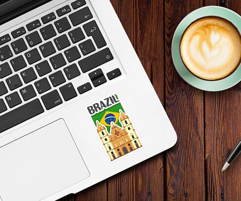 Brazil Souvenir Stickers 3-Pack - Handmade Travel Collectible Decals - Flag & Landmark Design (3" Wide (Medium)) in Saudi Arabia