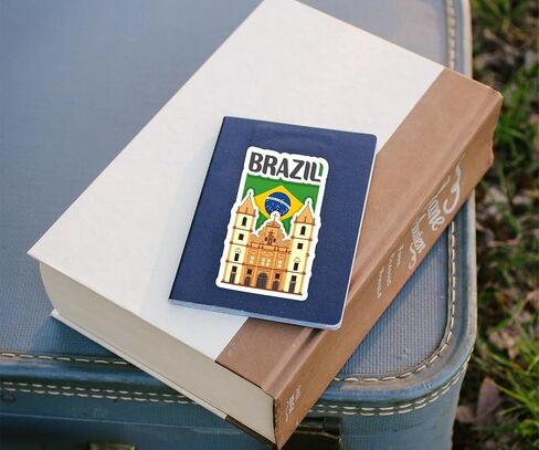 Brazil Souvenir Stickers 3-Pack - Handmade Travel Collectible Decals - Flag & Landmark Design (3" Wide (Medium)) in Saudi Arabia