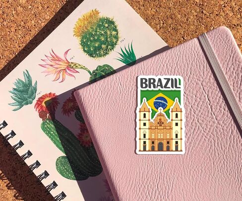 Brazil Souvenir Stickers 3-Pack - Handmade Travel Collectible Decals - Flag & Landmark Design (3" Wide (Medium)) in Saudi Arabia
