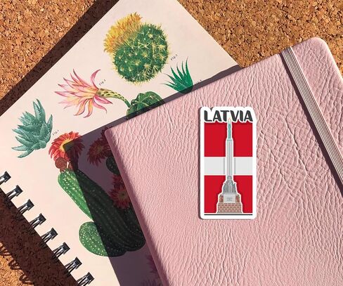 Latvia Souvenir Stickers 3-Pack - Handmade Travel Collectible Decals - Flag & Landmark Design (2" Wide (Small)) in Saudi Arabia