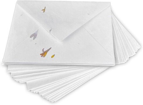 Wanderings Handmade White Deckle Edge All-in-One Card Envelopes - 4" x 6" - Package of 25 - for Announcements Wedding Invitations Greeting Cards Crafts - 150 GSM in Kuwait