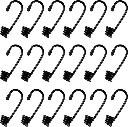 Ferraycle 40 Pieces 1/4 Inch Bungee Cord Hooks Plastic Coated Spiral in Saudi Arabia