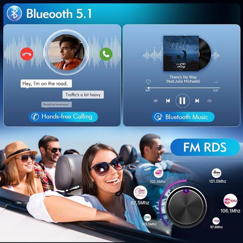 Leadfan Double Din Car Stereo with Wireless Apple Carplay & Android Auto in Kuwait