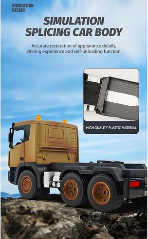 RC Semi Trailer 1:18, 30 Min Runtime, Lights, Sound, Desert Yellow in Kuwait