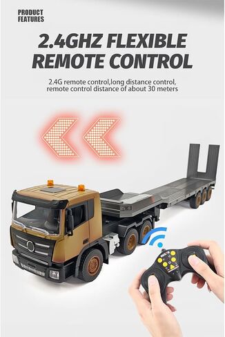 RC Semi Trailer 1:18, 30 Min Runtime, Lights, Sound, Desert Yellow in Kuwait