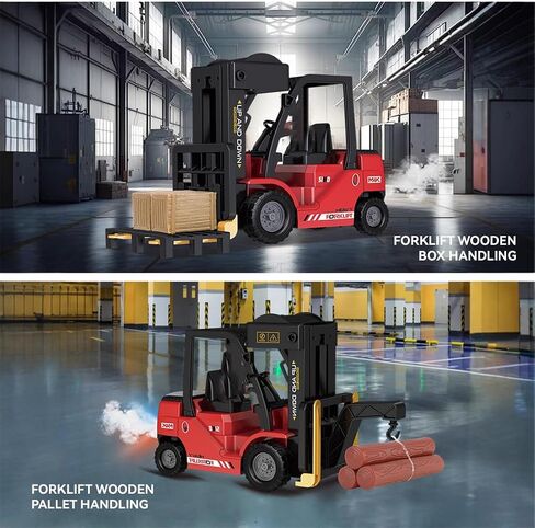 RC Forklift 1:24, Lights and Sound, Working Lift, Red in Kuwait