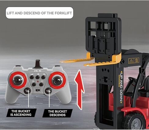 RC Forklift 1:24, Lights and Sound, Working Lift, Red in Kuwait