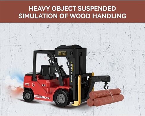 RC Forklift 1:24, Lights and Sound, Working Lift, Red in Kuwait