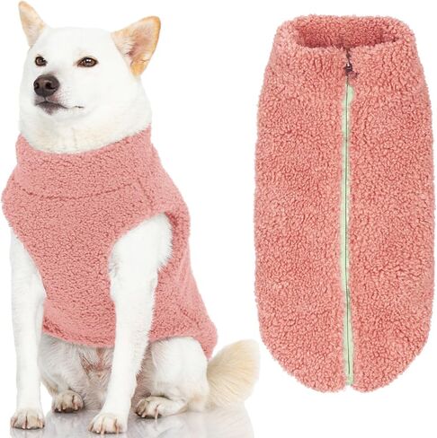Gooby Sherpa Vest Dog Sweater - Stone Blue, Small - Warm Fuzzy Fleece Step in Dog Jacket Without Ring Leash - Winter Small Dog Sweater - Dog Sweaters for Small Dogs and Medium Dogs for Everyday Use in Kuwait