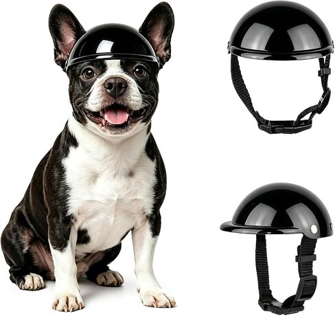 Enjoying Dog Helmet for Small Dogs, XS Dog Helmets Outdoor Cycling Head Protection, Pet Helmet with Adjustable Straps for Small Dogs Cats Travelling Hiking Motorcycling, Easy to Wear in Kuwait