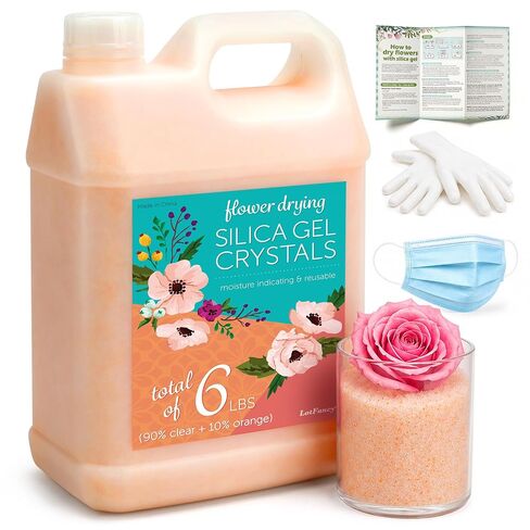 LotFancy Silica Gel Flower Drying, 6 LBS Reusable Color Indicating Silica Crystals for Wedding Bouquet Preservation, Resin Art, DIY Crafts in Saudi Arabia