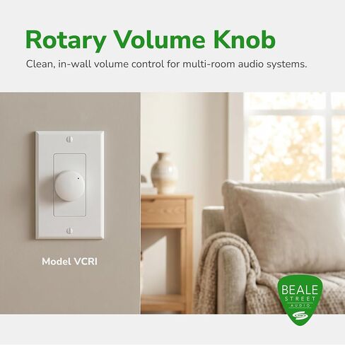 Beale Street Volume Control Speakers - Impedance Matching in-Wall Rotary-Type Surround Sound Stereo - Slim and Lightweight with Volume Control Design for Home Theater Sound Systems - Rotary in Saudi Arabia