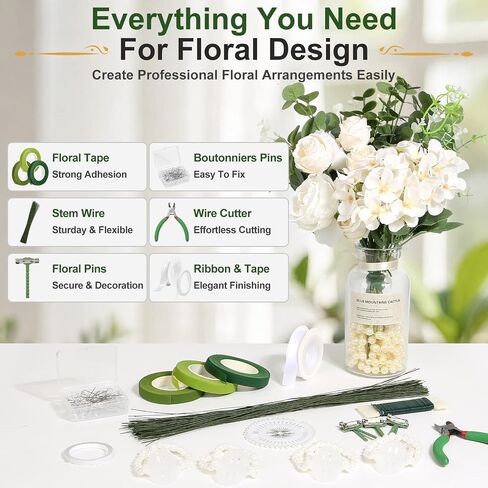 207 Pcs Floral Tape & Wire Kit, Bouquet Making Supplies for DIY Making in Kuwait