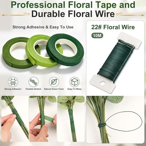 207 Pcs Floral Tape & Wire Kit, Bouquet Making Supplies for DIY Making in Kuwait
