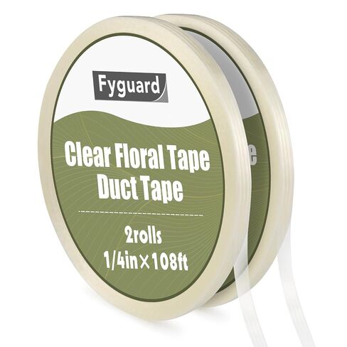 2Rolls Clear Floral Tape 1/4In x 36Yd Waterproof Florist Tape for Vase in Kuwait