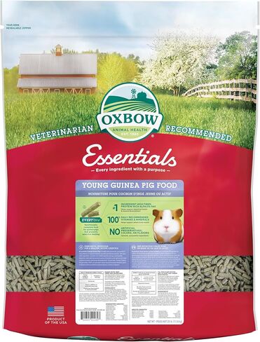 طعام خنزير غينيا الأساسي من Oxbow - جميع كريات خنزير غينيا الطبيعية البالغة - 5 رطل. in Kuwait