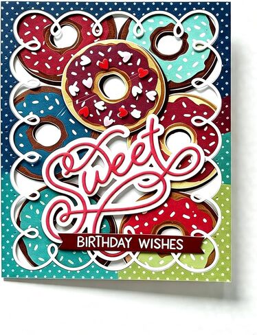 Lapoo 3D Backgrounds Frame Metal Cutting Die for Scrapbooking, New Geometric DIY Album Card Making Decor Paper Craft Metal Die Cuts Party Wedding Decorations (Striped Greeting Card 5.7 x 4.1 in) in Kuwait