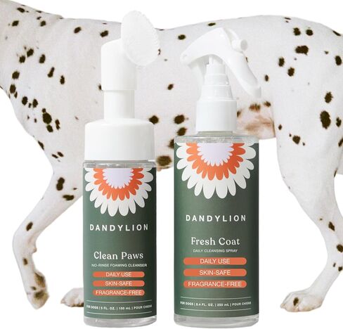 Dandylion Dog Paw Cleaner & Waterless Dog Shampoo, No-Rinse Grooming Duo in Kuwait
