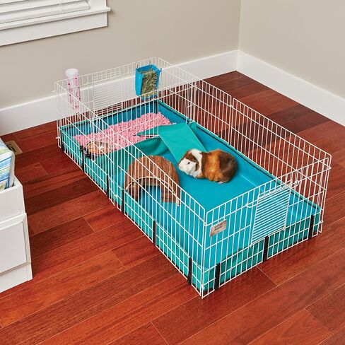 MidWest Homes for Pets Guinea Habitat Plus Cage, Includes Divider Panel and Hinged Top, Washable PVC Canvas Bottom, Expandable Small Animal Cage for Guinea Pigs, 171GHP in Saudi Arabia