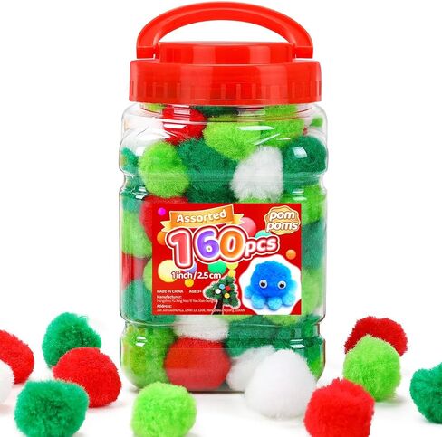 IOOLEEM Multi-Colored Pom Poms, 1000pcs 1cm, Fuzzy Pompom Puff Balls, Small Pom Pom Balls for DIY Arts Crafts Projects, Festival & Party Decorations in Saudi Arabia