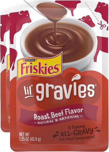 Purina Friskies Lil' Gravies Savory Salmon Flavor Cat Food Complement - (16) 1.55 oz. Pouches in Kuwait