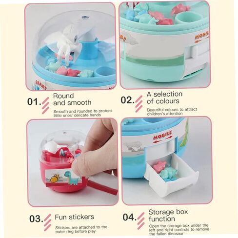 4PCS Mini Claw Machine, Cute Dinosaur Grabber Machine, Miniature Dinosaur Catcher Game for Kids Aged 3+ Home Travel in Saudi Arabia