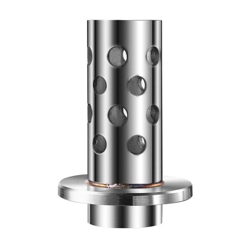 DZQ Perforated Casting Flask Vacuum Casting, 304 Stainless Steel Flanged with Rubber Sprue Base, Various Sizes for Metal Casting (2.5" x 5") in Kuwait