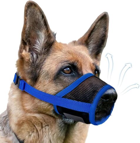 Dog Muzzle, Soft Air Mesh Muzzles for Small Sized Dogs, Breathable Dog Mussels for Scavenging Biting Licking & Barking, Adjustable Mouth Guard for Grooming, Allows Panting and Drinking (Black,M) in Kuwait