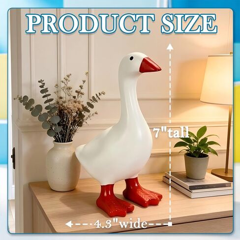 Desk Goose 7inches Mini Desktop Goose Statue Cute Desk Duck Decor for Women Office Table Decor Funny Gifts Living Room Bedroom Bookshelf Coffee Table Display in Kuwait