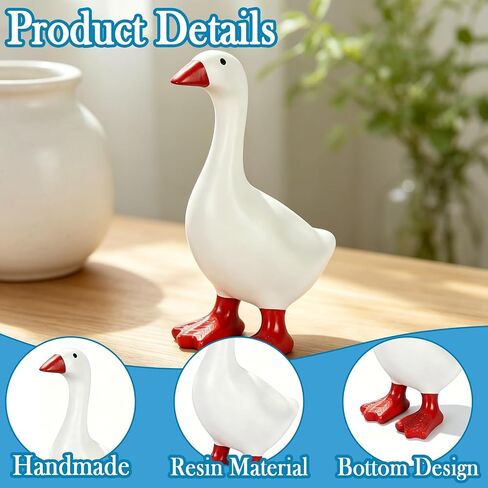 Desk Goose 7inches Mini Desktop Goose Statue Cute Desk Duck Decor for Women Office Table Decor Funny Gifts Living Room Bedroom Bookshelf Coffee Table Display in Kuwait