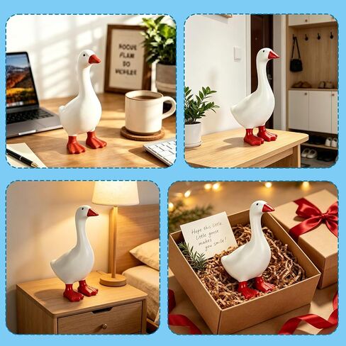 Desk Goose 7inches Mini Desktop Goose Statue Cute Desk Duck Decor for Women Office Table Decor Funny Gifts Living Room Bedroom Bookshelf Coffee Table Display in Kuwait