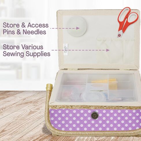 Sewing Basket with Accessories Sewing Kit Storage Organizer with Tools in Saudi Arabia