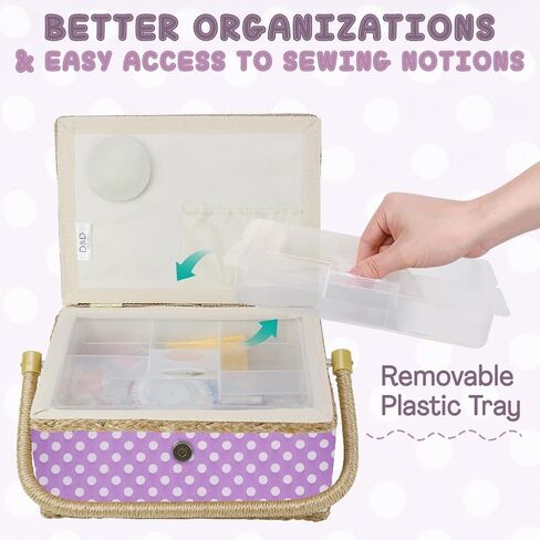 Sewing Basket with Accessories Sewing Kit Storage Organizer with Tools in Saudi Arabia