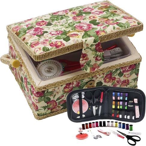 D&D Medium Sewing Basket with Sewing Kit for Beginners, Kids, Adults in Saudi Arabia