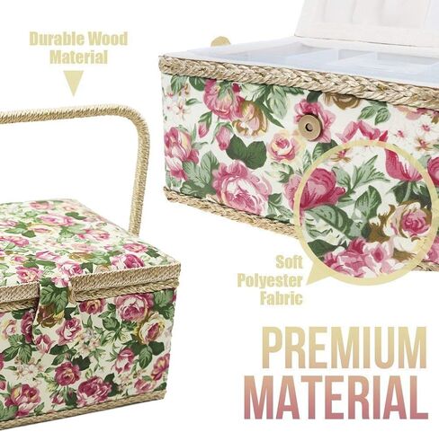 D&D Medium Sewing Basket with Sewing Kit for Beginners, Kids, Adults in Saudi Arabia