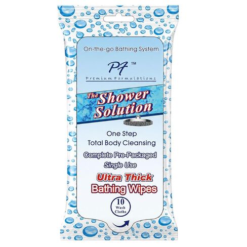 Premium Formulations Shower Solutions - Adult Bathing Wipes, Extra Large and Extra Thick, 10 Count (Pack of 4) in Saudi Arabia