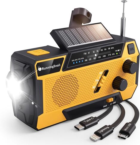 Emergency Crank Weather Radio, AM/FM/NOAA Hand Crank Portable Solar Radio with SOS Alarm, Battery Operated, LED Flashlight & Reading Lamping, 2000mAh Power Bank for Emergency Phone Charge Green in Saudi Arabia