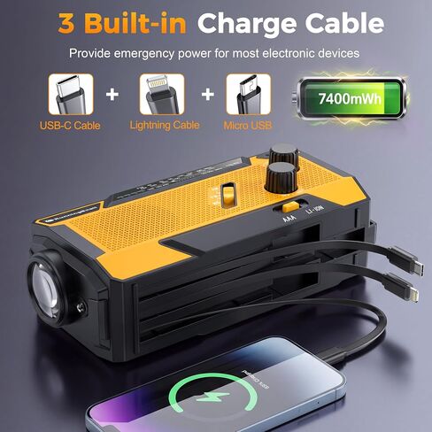 Emergency Crank Weather Radio, AM/FM/NOAA Hand Crank Portable Solar Radio with SOS Alarm, Battery Operated, LED Flashlight & Reading Lamping, 2000mAh Power Bank for Emergency Phone Charge Green in Saudi Arabia