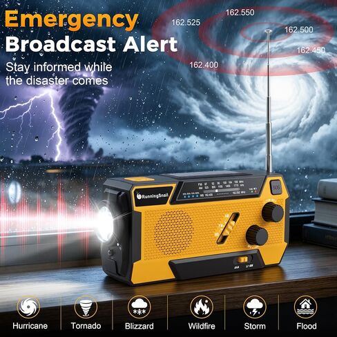 Emergency Crank Weather Radio, AM/FM/NOAA Hand Crank Portable Solar Radio with SOS Alarm, Battery Operated, LED Flashlight & Reading Lamping, 2000mAh Power Bank for Emergency Phone Charge Green in Saudi Arabia