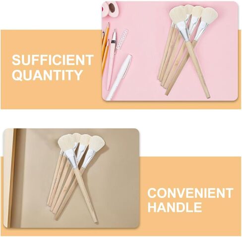 7 Pcs Wool Paint Mop Brush with Wooden Handle in Kuwait