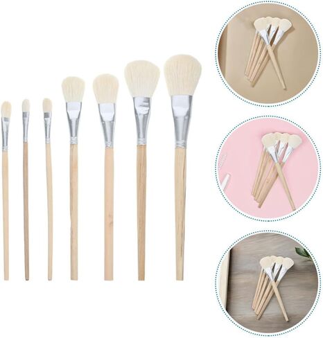 7 Pcs Wool Paint Mop Brush with Wooden Handle in Kuwait