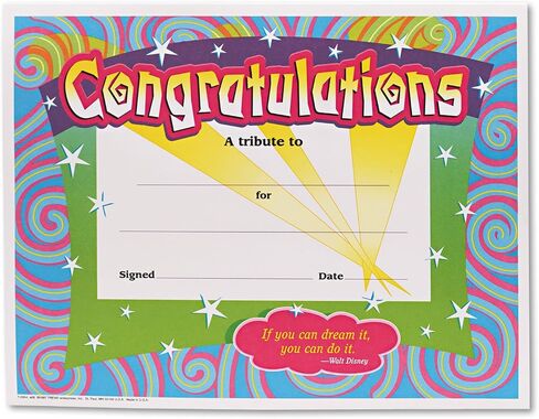 Trend Enterprises Certificate of Congratulation (TEPT2954) in Kuwait